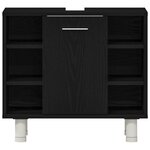 vidaXL Ensemble de meubles de salle de bain 3 pièces en bois d'ingénierie noir chêne