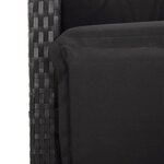 vidaXL Ensemble à manger de jardin coussins 7Pièces Noir Résine tressée