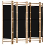 vidaXL Cloison de séparation pliante 6 panneaux 240 cm Bambou et toile