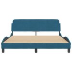 vidaXL Cadre de lit avec tête de lit bleu 160x200 cm velours