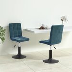 vidaXL Chaises pivotantes à manger lot de 2 bleu velours