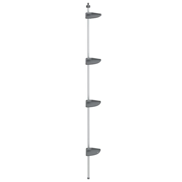 vidaXL Étagère d’angle de douche télescopique à 4 niveaux Argenté