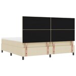 vidaXL Lit à ressorts avec matelas et banc crème 200x200 cm en tissu