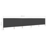 vidaXL Paravent 5 panneaux Tissu 600 x 120 cm Anthracite