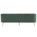 Canapé rétro - 3 places - Velours bleu vert - Style chic - 207 x 87 x 77 cm - MATHIS - Structure bois massif