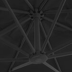 vidaXL Parasol déporté avec mât en aluminium 3x3 m noir