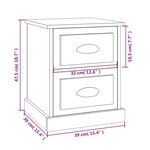 vidaXL Tables de chevet 2Pièces chêne marron 39x39x47 5cm bois ingénierie
