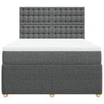 vidaXL Sommier à lattes de lit avec matelas Gris foncé 160x200cm Tissu