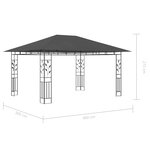 vidaXL Tonnelle avec moustiquaire et lumières LED 4x3x2 73m Anthracite