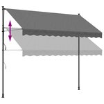 vidaXL Auvent rétractable anthracite 300x150 m tissu et acier