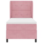 Lit à ressorts vidaXL avec matelas Rose 90x200 cm Velours