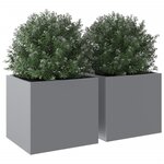 vidaXL Jardinières 2 Pièces argenté 32x30x29 cm acier galvanisé