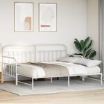 Lit jumeau vidaXL avec lit gigogne blanc 107x203 cm en acier