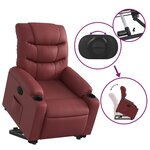 vidaXL Fauteuil inclinable électrique rouge bordeaux similicuir