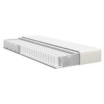 vidaXL Matelas à ressorts ensachés - Crème  moyen  100x200x20 cm  en tissu
