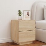 vidaXL Armoire de chevet avec lumières LED chêne sonoma