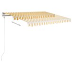 vidaXL Auvent rétractable automatique et poteaux 3 5x2 5 m Jaune blanc