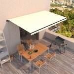 vidaXL Auvent manuel rétractable 500x350 cm Crème