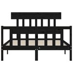 vidaXL Cadre de lit sans matelas noir 140x190 cm bois de pin massif