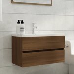 vidaXL Armoire d'évier Chêne marron 80x38 5x45 cm Bois d'ingénierie