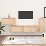 vidaXL Meubles TV 4 Pièces Bois massif de pin