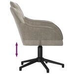 Chaise fauteuil siège pivotante de bureau informatique étude clairvelours gris 02_0024116