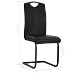 vidaXL Chaises à manger cantilever lot de 2 noir similicuir