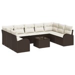 vidaXL Ensemble de Canapés de Jardin de 9 Pièces avec Coussins Gris en Rattan Poly