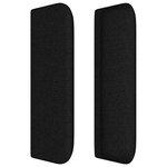 vidaXL Tête de lit avec oreilles Noir 203x16x78/88 cm Tissu