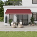 vidaXL Auvent rétractable automatique bordeaux 500x300 cm