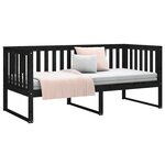 vidaXL Lit de jour sans matelas noir 90x190 cm bois de pin massif