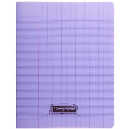 Cahier 60 pages seyès 90 g  couverture polypropylène violet  format 17 x 22 cm  CALLIGRAPHE