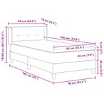 vidaXL Lit à ressorts avec matelas bleu 90x190 cm tissu