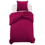 Vidaxl ensemble de housse de couette bordeaux 155x220/80x80 cm