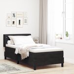 vidaXL Lit à Ressorts avec Matelas Noir 90x200 cm en Velours