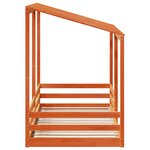 vidaXL Lit pour enfants et toit cire marron 100x200 cm bois massif pin