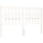 vidaXL Cadre de lit avec tête de lit blanc 160x200 cm bois massif