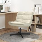 vidaXL Chaise Pivotante Crème Faux cuir Moyenne Pivotante
