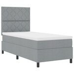 vidaXL Lit avec sommier à ressorts et matelas gris clair simple en tissu