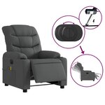 vidaXL Fauteuil inclinable de massage électrique gris foncé tissu