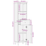 vidaXL Armoire de salle de bain 38x33x160 cm bois massif de manguier