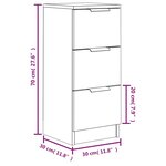 vidaXL Buffet Blanc 30x30x70 cm Bois d'ingénierie