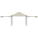 vidaXL Belvédère avec double toits étendus 3x3x2 75 m Crème 180 g/m²