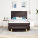 vidaXL Lit à ressorts avec matelas et banc brun foncé 140x190 cm en tissu
