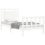 vidaXL Cadre de lit sans matelas blanc bois de pin massif