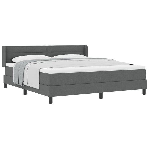 Lit à ressorts vidaXL avec matelas gris foncé 180x200 cm en tissu