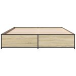 vidaXL Cadre de lit chêne sonoma 150x200 cm bois d'ingénierie et métal