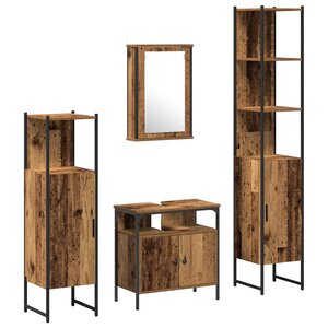 vidaXL Ensemble de Meubles de Salle de Bain en 4 pièces Bois Ancien