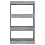 vidaXL Bibliothèque/Séparateur de pièce Sonoma gris Bois d'ingénierie