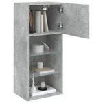 vidaXL Meuble TV avec lumières LED gris béton 40 5x30x90 cm